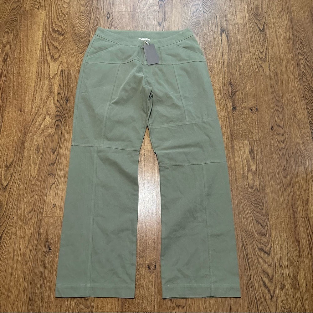 Artless forever Green cotton Wide-Leg Pants size large flat front casual